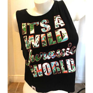 New It's a Wild Jurassic World Women's Sleeveless crop tank top Size XL
